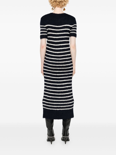 KHAITE stripe-pattern knitted tube dress - Blue - zdjęcie produktu nr 2