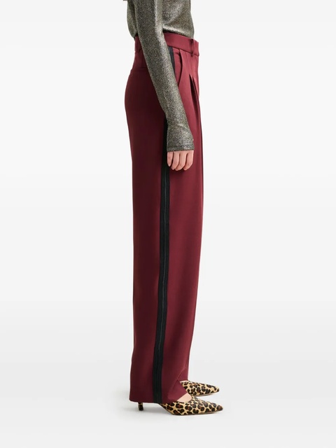 Essentiel Antwerp Icci pleated side-stripe trousers - Red - zdjęcie produktu nr 2
