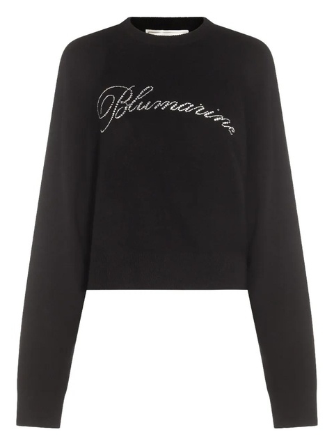 Blumarine crystal-embellished wool sweater - Black - zdjęcie produktu nr 1