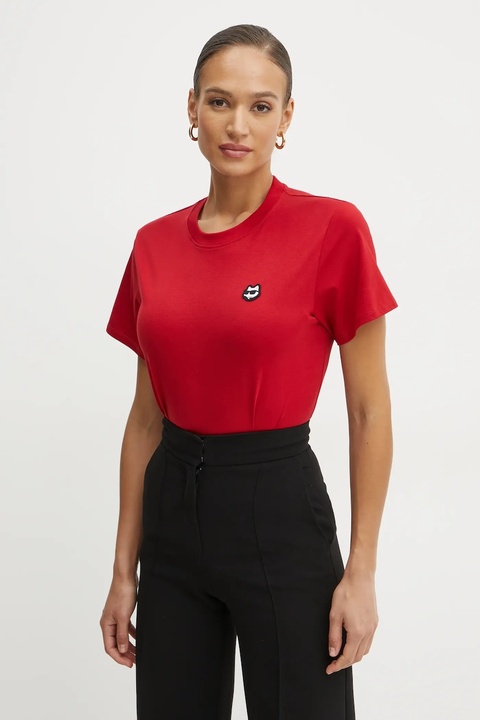 Karl Lagerfeld t-shirt bawełniany damski kolor czerwony A1W17025 - zdjęcie produktu nr 1