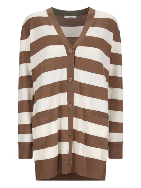 Max Mara striped-pattern wool cardigan - Brown - zdjęcie produktu nr 1