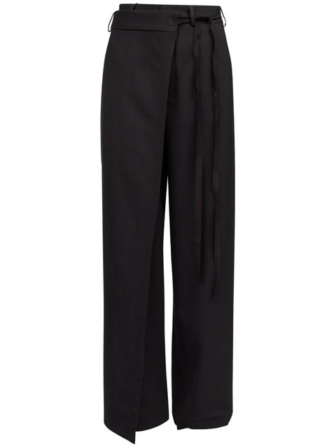 MM6 Maison Margiela single-stitch logo flared trousers - Black - zdjęcie produktu nr 1
