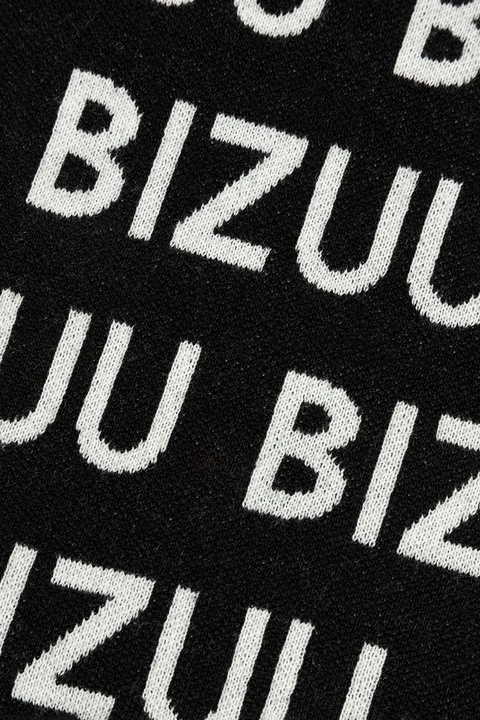 Bizuu szalik z dodatkiem wełny LOGGU damski kolor czarny wzorzysty LOGGU CZARNY - zdjęcie produktu nr 1