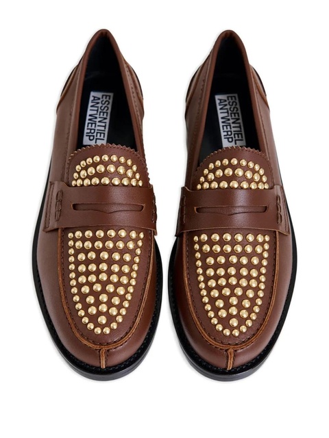 Essentiel Antwerp Istud embellished penny loafers - Brown - zdjęcie produktu nr 2