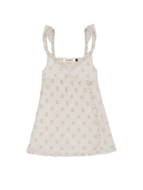 MISBHV velour monogram slip dress - Neutrals - zdjęcie produktu nr 1