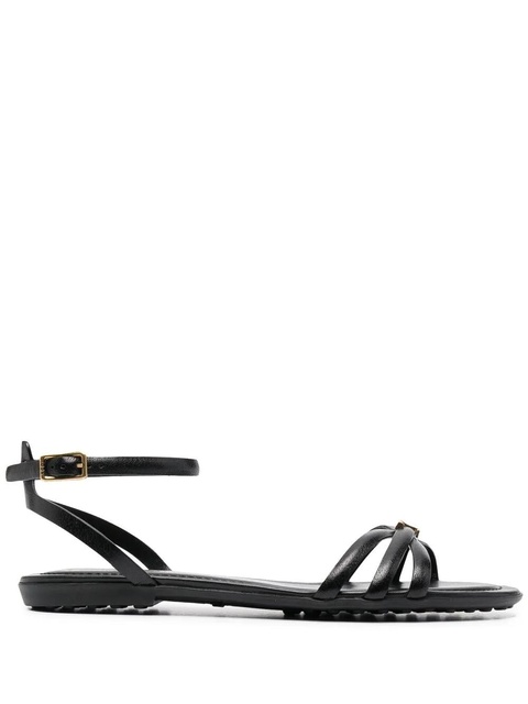 Tod's logo-plaque flat sandals - Black - zdjęcie produktu nr 1