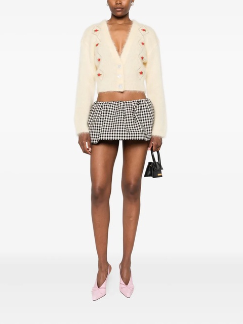 Alessandra Rich V-neck cropped cardigan - Yellow - zdjęcie produktu nr 1