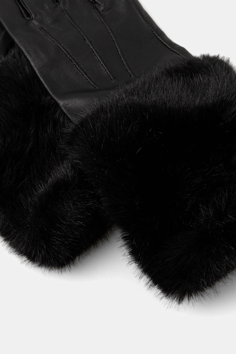 Answear.LAB rękawiczki skórzane damskie kolor czarny - zdjęcie produktu nr 2