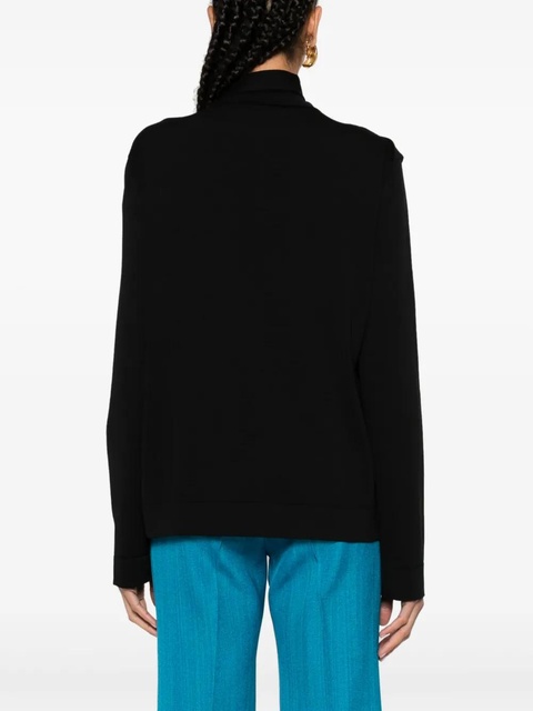 Jil Sander scarf-detailed knit top - Black - zdjęcie produktu nr 1