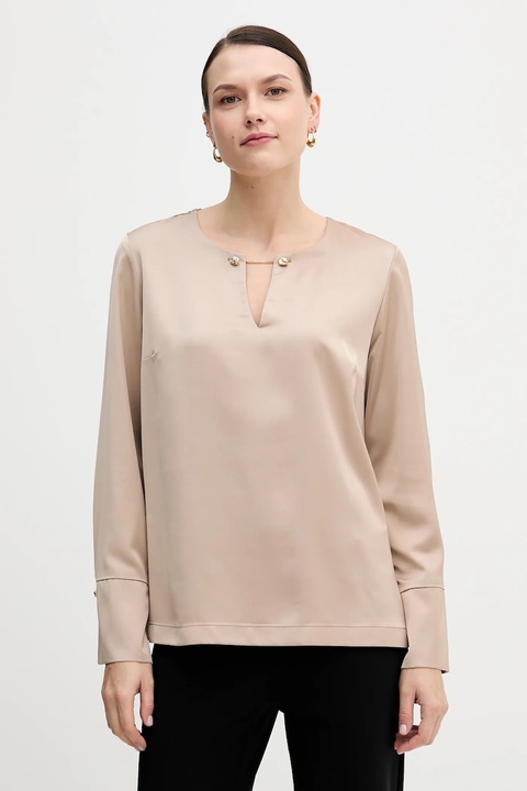 Joseph Ribkoff bluzka damska kolor beżowy gładka 254135 - zdjęcie produktu nr 1