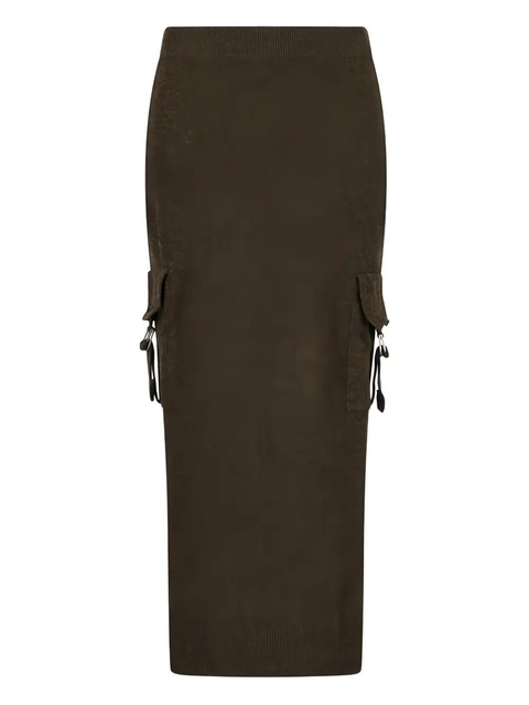 Blumarine pocket-detail wool midi skirt - Green - zdjęcie produktu nr 1