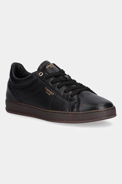 Twinset sneakersy skórzane damskie kolor czarny 252TGT024 - zdjęcie produktu nr 1