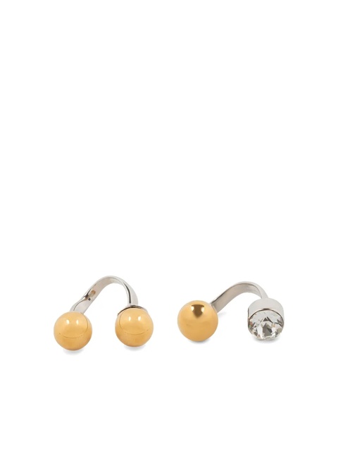 DRIES VAN NOTEN rhinestone-embellished open rings (set of two) - Silver - zdjęcie produktu nr 1