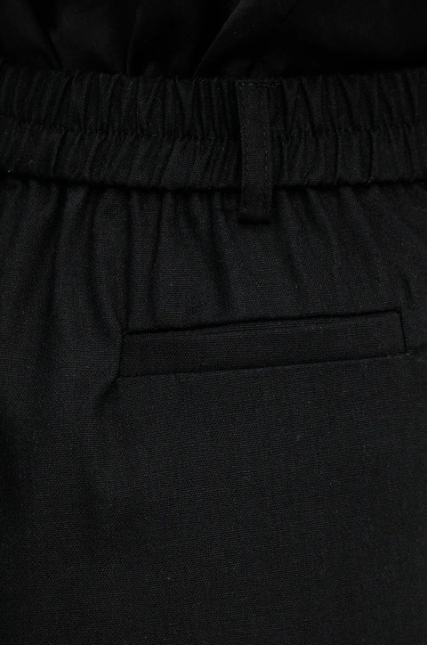 Answear.LAB szorty z lnem damskie kolor czarny gładkie high waist - zdjęcie produktu nr 2
