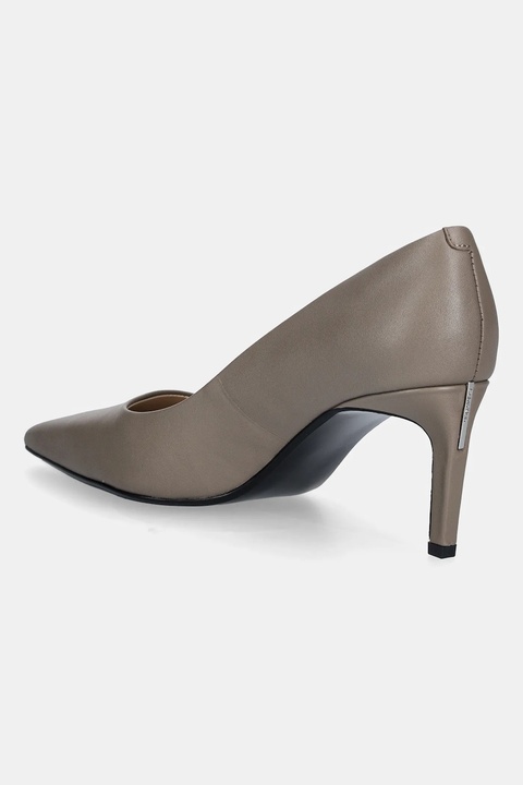 Calvin Klein szpilki skórzane ESS STILETTO 70 kolor brązowy HW0HW02607 - zdjęcie produktu nr 1