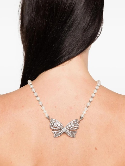 Alessandra Rich bow-pendant necklace - Silver - zdjęcie produktu nr 2