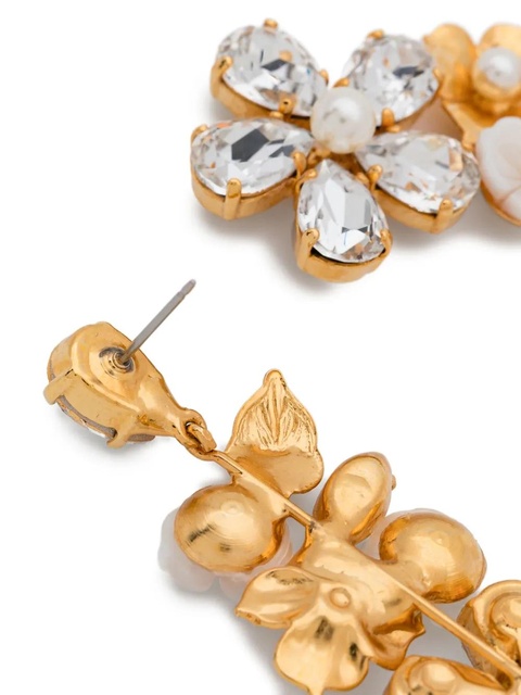 Jennifer Behr crystal-embellished floral earrings - Gold - zdjęcie produktu nr 2