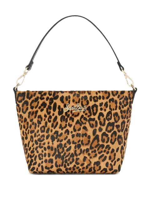 MC2 Saint Barth leopard-pattern logo-plaque tote bag - Brown - zdjęcie produktu nr 1