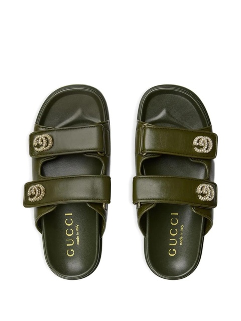 Gucci Double G leather sandals - Green - zdjęcie produktu nr 2