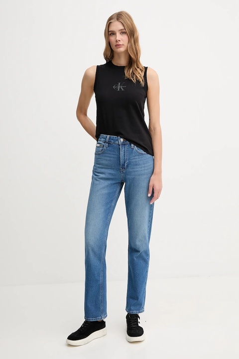 Calvin Klein Jeans top bawełniany kolor czarny LV047C852G - zdjęcie produktu nr 2