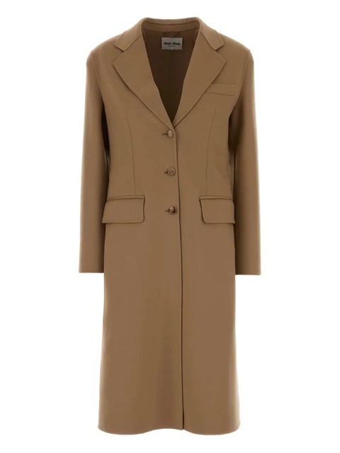 Miu Miu notched-lapel coat - Brown - zdjęcie produktu nr 1