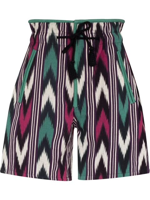 MARANT ÉTOILE zigzag-print high-waisted shorts - Neutrals - zdjęcie produktu nr 2