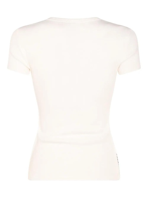 Blumarine cat-print fine-ribbed T-shirt - White - zdjęcie produktu nr 2