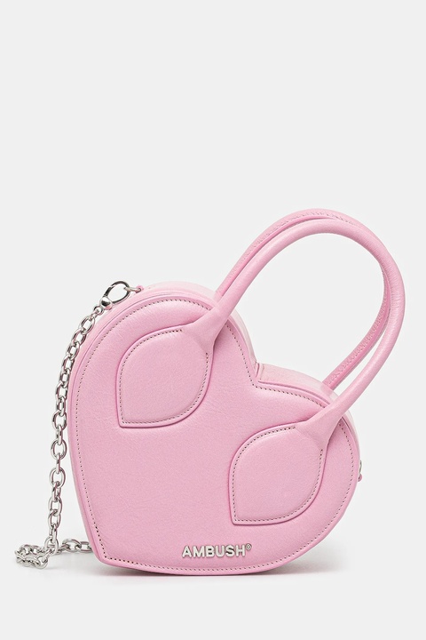 AMBUSH torebka skórzana Heart Top Handle Bag kolor różowy 12115033 - zdjęcie produktu nr 1