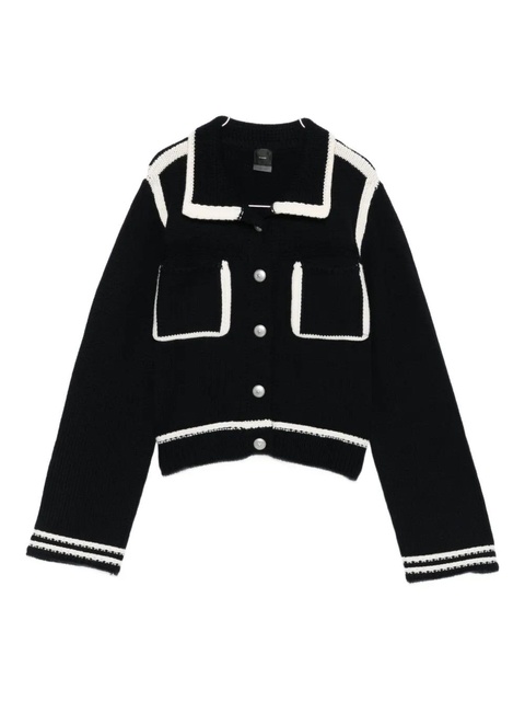 PINKO ribbed-knit wool cardigan - Blue - zdjęcie produktu nr 1