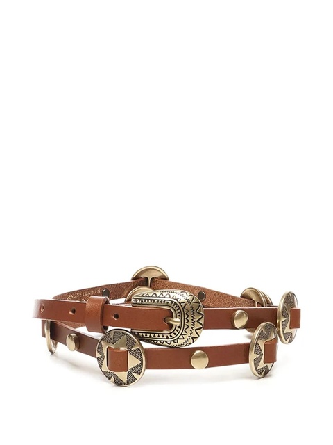 PINKO metallic-buckle studded leather belt - Brown - zdjęcie produktu nr 1