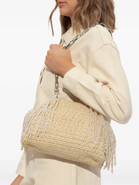 Self-Portrait pearl-embellished tote bag - Neutrals - zdjęcie produktu nr 2