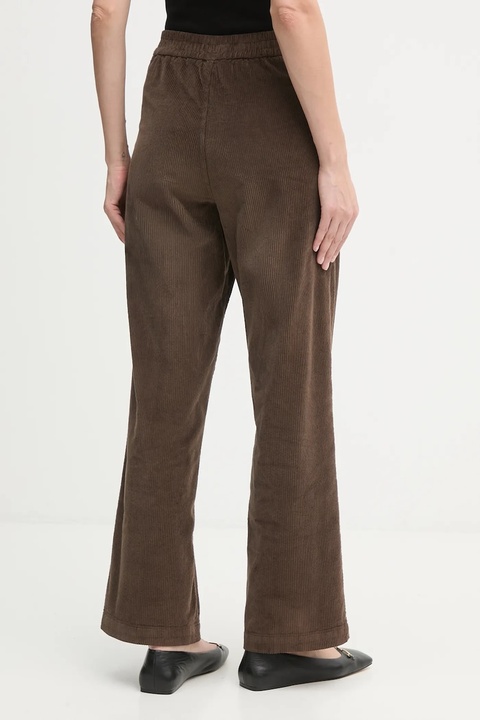 United Colors of Benetton spodnie sztruksowe kolor brązowy proste high waist 4HA2DF07I - zdjęcie produktu nr 2
