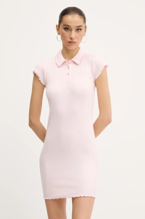 Tommy Jeans sukienka kolor różowy mini dopasowana DW0DW20297 - zdjęcie produktu nr 1