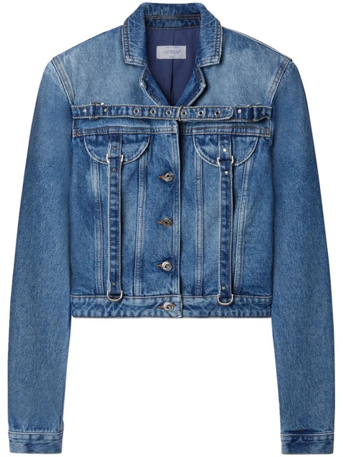Off-White belt-detailed denim jacket - Blue - zdjęcie produktu nr 1