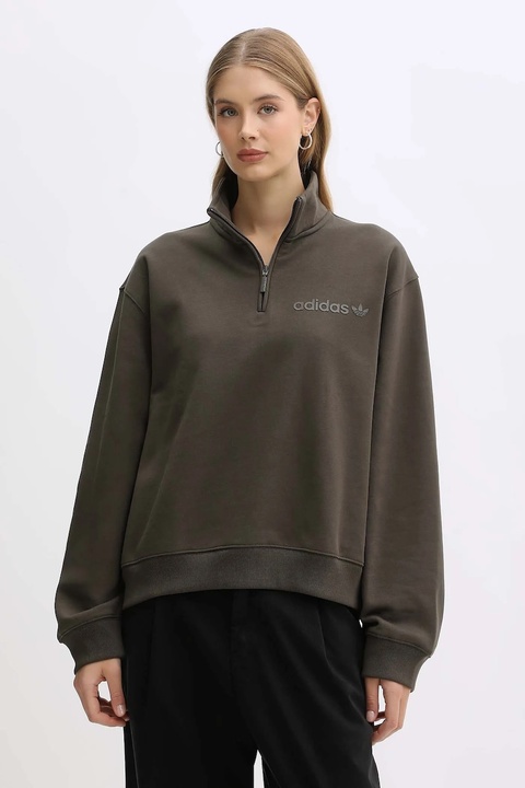 adidas Originals bluza Essentials damska kolor zielony gładka JW1025 - zdjęcie produktu nr 1