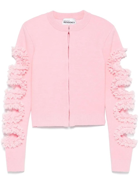 Self-Portrait x Christopher Kane cut-out lace-detail cardigan - Pink - zdjęcie produktu nr 1