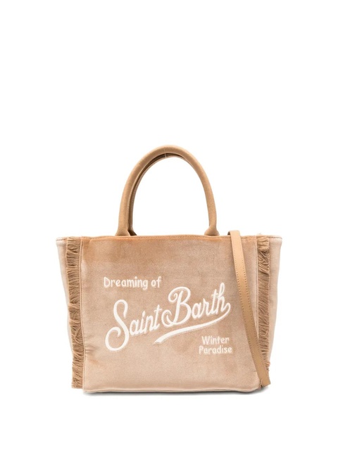 MC2 Saint Barth Colette Velvet logo-embroidered tote bag - Neutrals - zdjęcie produktu nr 1