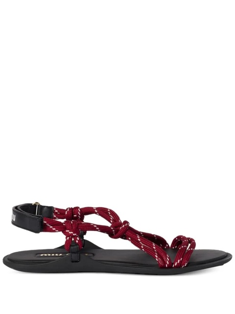Miu Miu Rivière knotted-strap sandals - Red - zdjęcie produktu nr 1