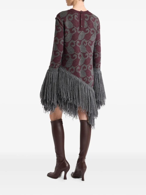 ETRO knitted-jacquard fringe mini dress - Grey - zdjęcie produktu nr 2