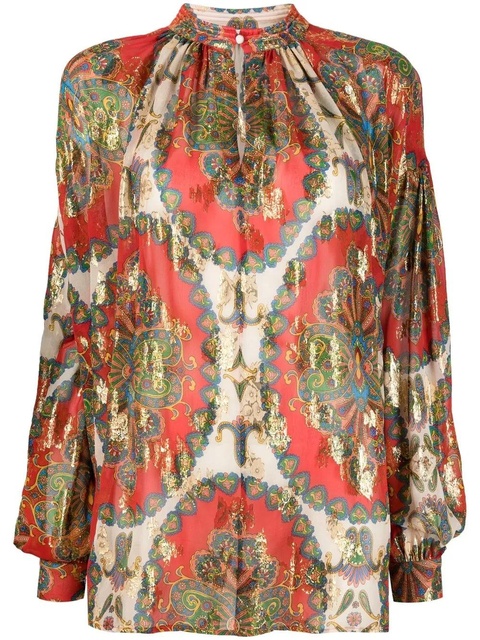 ETRO paisley-print silk blouse - Red - zdjęcie produktu nr 1