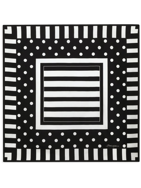 Dolce & Gabbana polka-dot silk twill scarf - Black - zdjęcie produktu nr 1