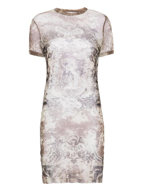 Jean Paul Gaultier abstract-pattern print mini dress - Grey - zdjęcie produktu nr 1