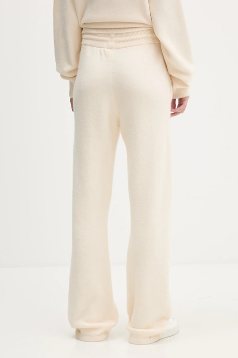 adidas Originals spodnie dresowe z domieszką wełny Knitted Pants damskie kolor beżowy gładkie KF2536 - zdjęcie produktu nr 2