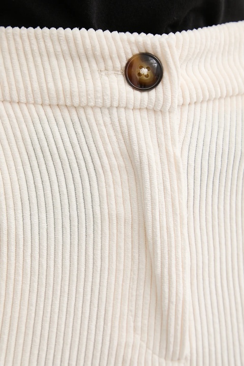 United Colors of Benetton spodnie sztruksowe damskie kolor beżowy proste high waist 4Q5GDF0AI - zdjęcie produktu nr 2