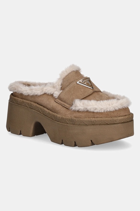 Guess kapcie BRIDEEN kolor beżowy FLFBRI ESU06 - zdjęcie produktu nr 1