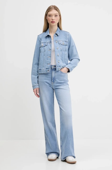 Tommy Jeans kurtka jeansowa kolor niebieski przejściowa DW0DW20123 - zdjęcie produktu nr 2