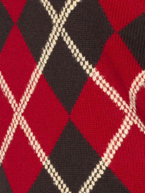 Guest In Residence diamond-pattern polo sweater - Brown - zdjęcie produktu nr 1