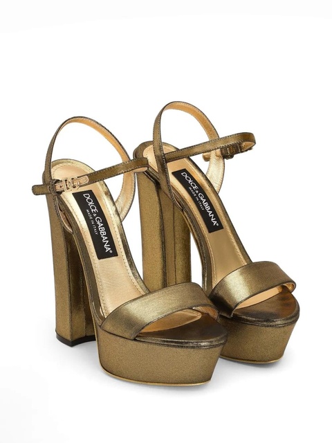 Dolce & Gabbana 145mm logo sandals - Gold - zdjęcie produktu nr 2
