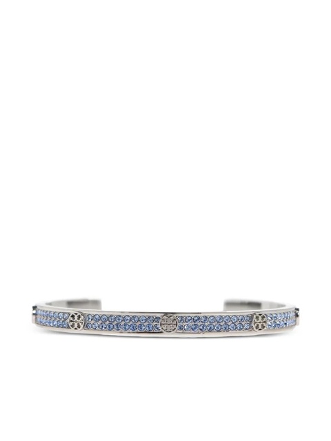 Tory Burch rhinestone-embellished logo bracelet - Silver - zdjęcie produktu nr 1
