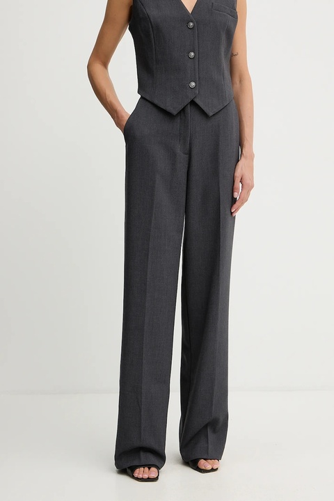 Guess spodnie JOANDRA damskie kolor szary proste high waist W5BB08 W2402 - zdjęcie produktu nr 1